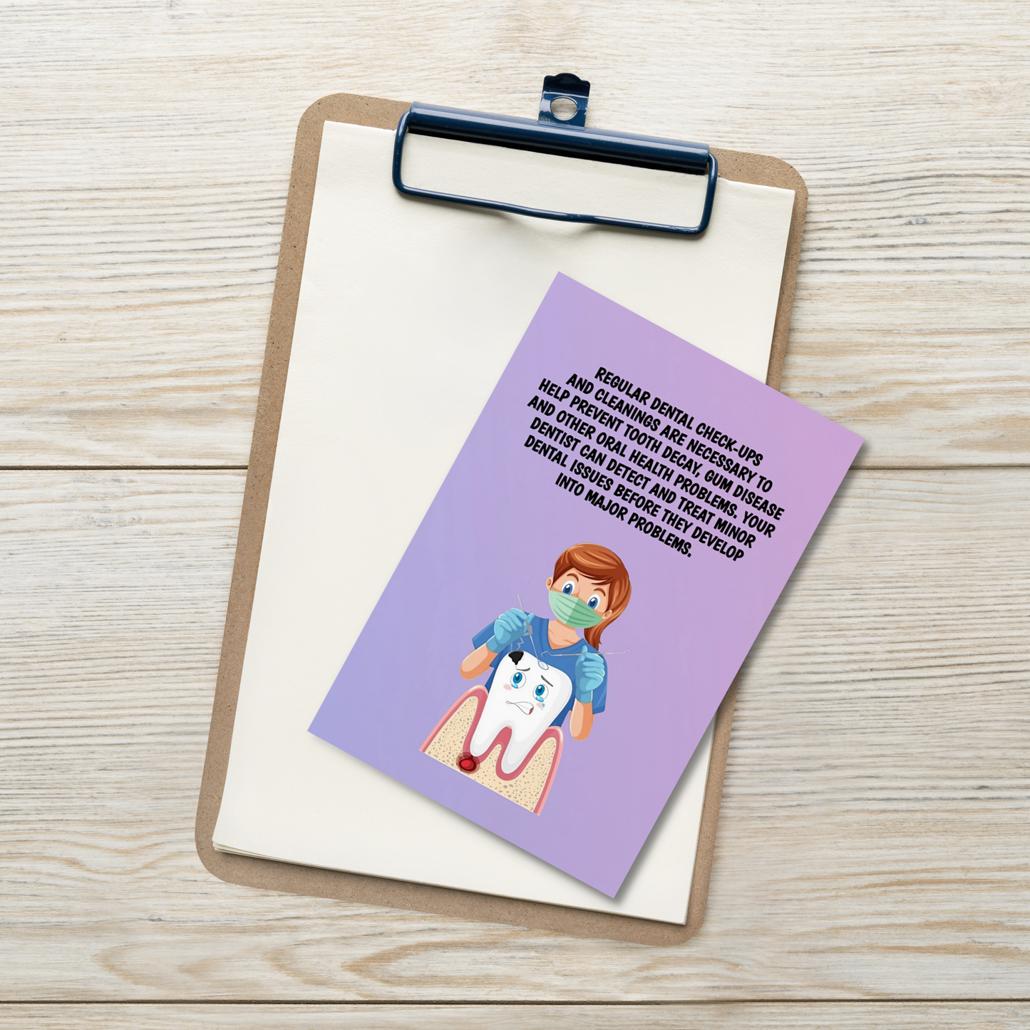 Oral Hygiene Cards- Regular Dental Check-ups And Cleanings Are Necessary To Help Prevent Tooth Decay, Gum Disease And Other Oral Health Problems