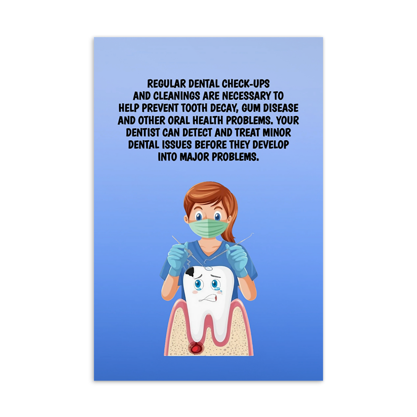 Oral Hygiene Cards- Regular Dental Check-ups And Cleanings Are Necessary To Help Prevent Tooth Decay, Gum Disease And Other Oral Health Problems