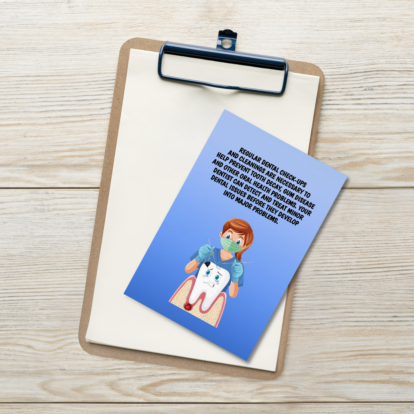 Oral Hygiene Cards- Regular Dental Check-ups And Cleanings Are Necessary To Help Prevent Tooth Decay, Gum Disease And Other Oral Health Problems