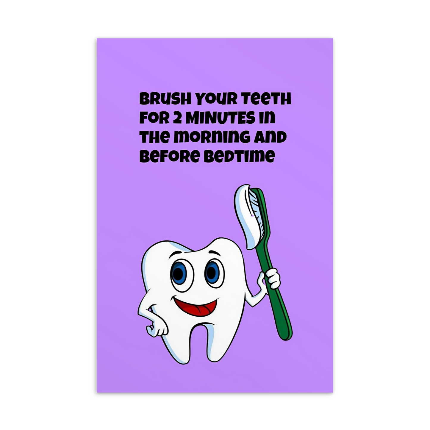 Oral Hygiene Cards- Brush Your Teeth For 2 Minutes