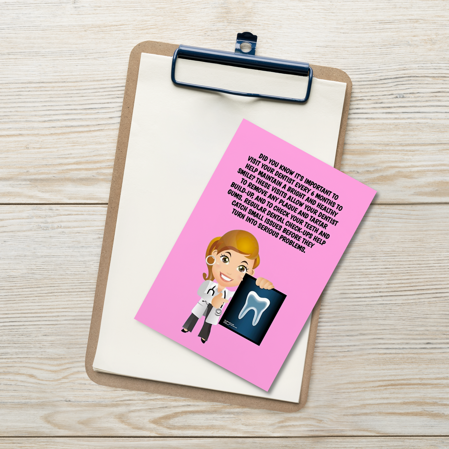 Oral Hygiene Cards- Did You Know It's Important To Visit Your Dentist Every 6 Months To Help Maintain A Bright And Healthy Smile?