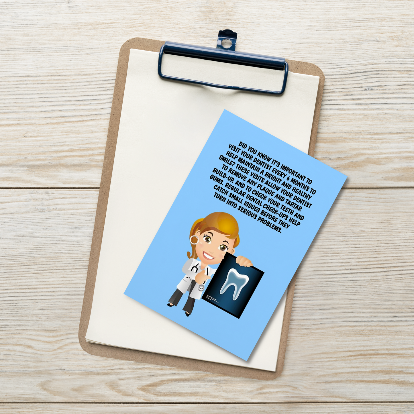 Oral Hygiene Cards- Did You Know It's Important To Visit Your Dentist Every 6 Months To Help Maintain A Bright And Healthy Smile?