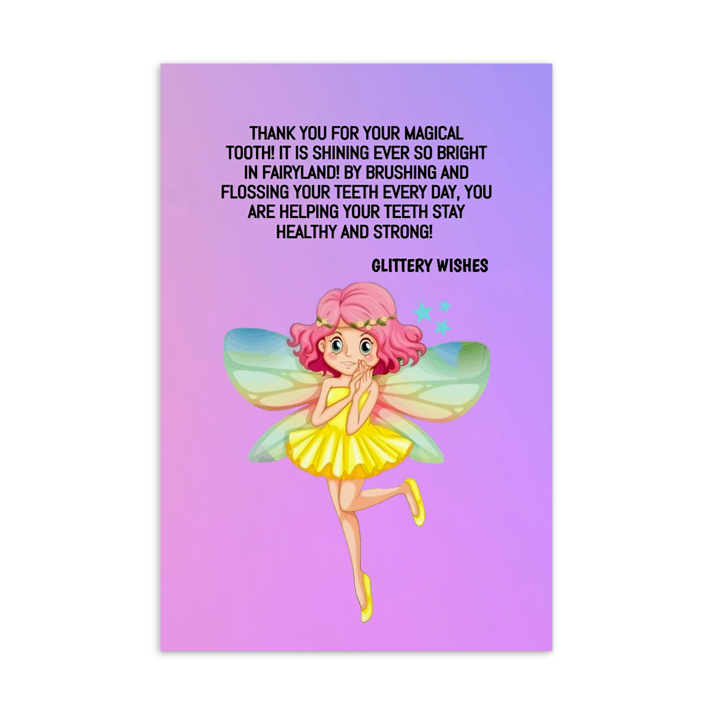 Tooth Fairy Thank You Cards- Thank You For Your Magical Tooth!