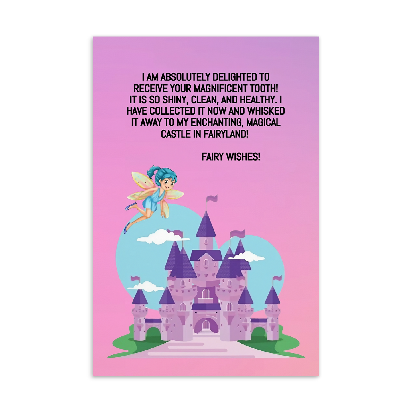 Tooth Fairy Thank You Cards- I am Absolutely Delighted To Receive Your Magnificent Tooth!