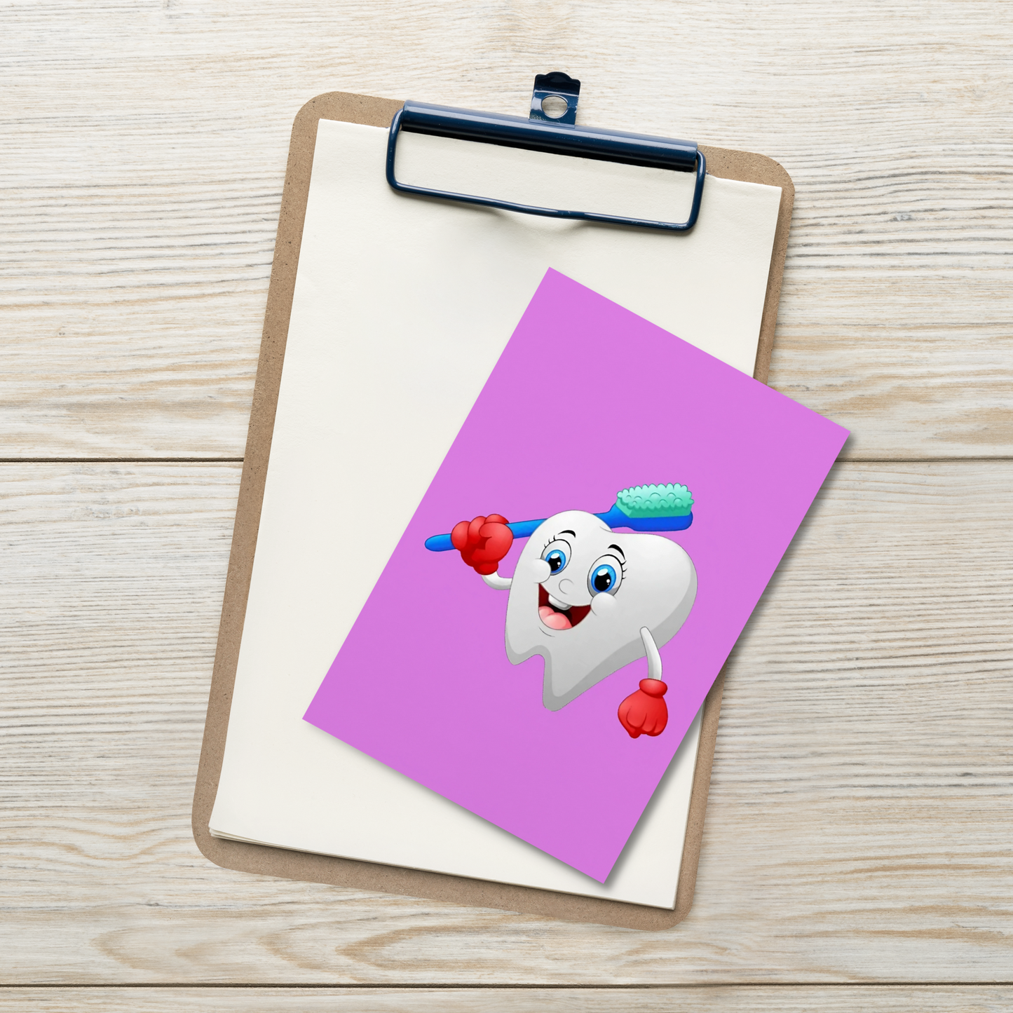 Dental Motivational & Reward Cards- Tooth Wearing Gloves And Holding A Toothbrush