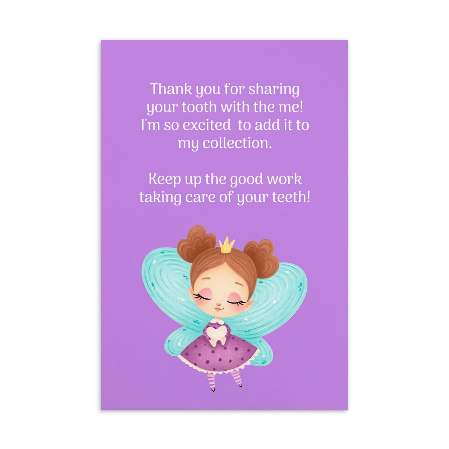 Tooth Fairy Thank You Cards- Thank You For Sharing Your Tooth With Me!