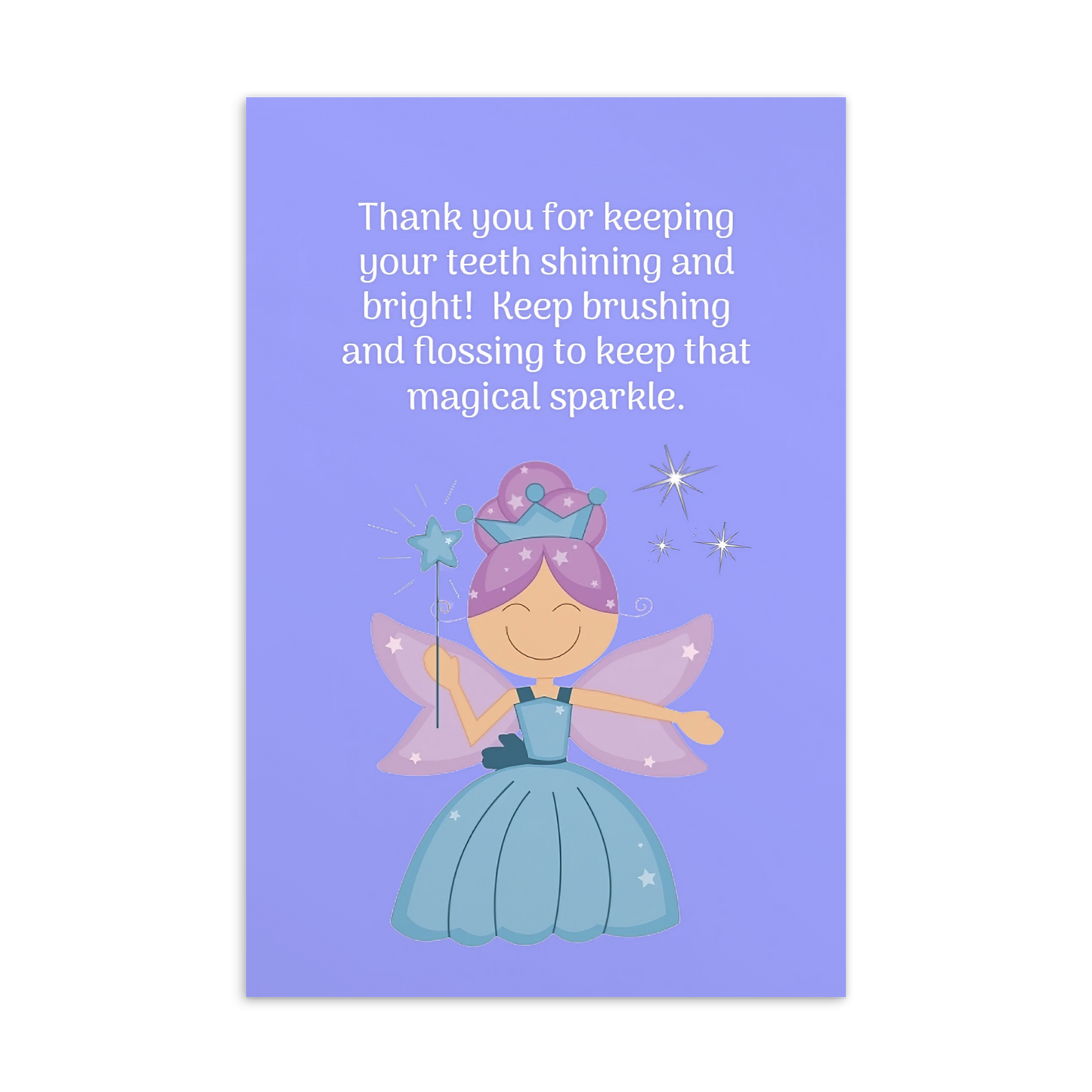 Tooth Fairy Thank You Cards- Thank You For Keeping Your Teeth Shining And Bright!
