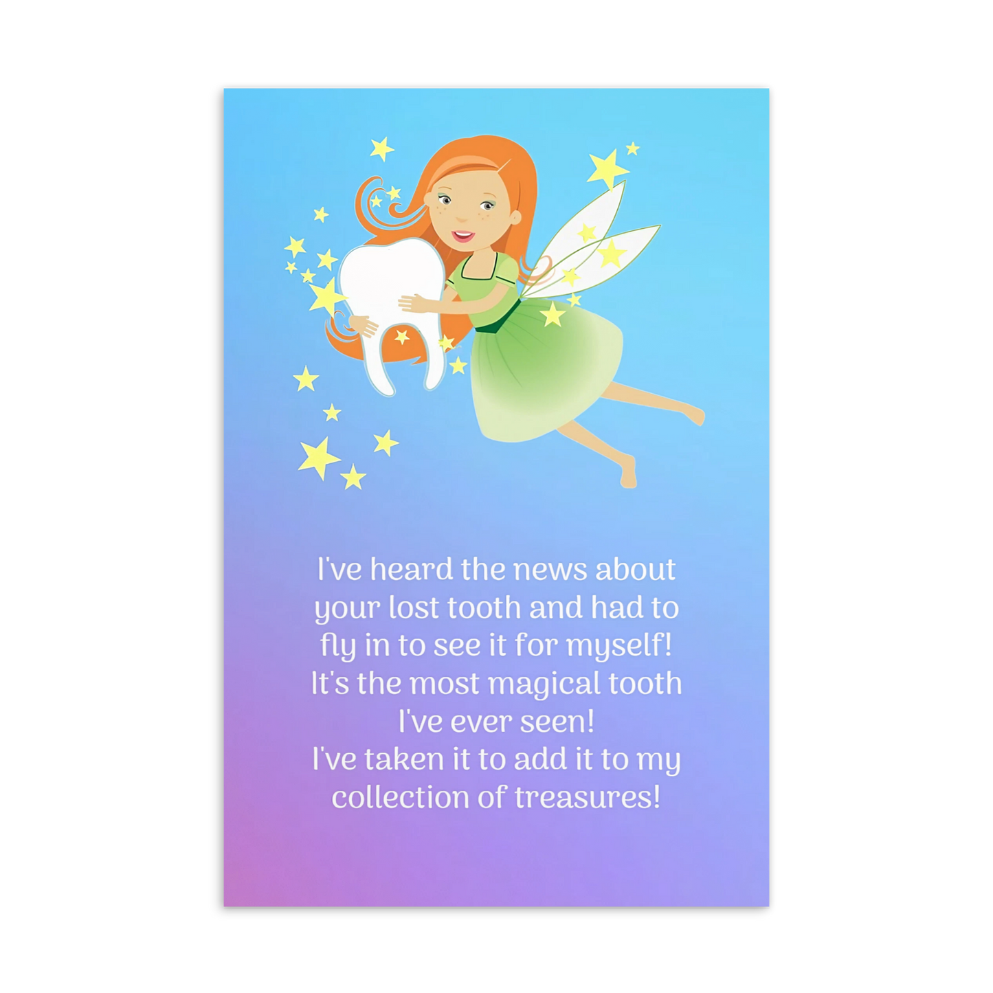 Tooth Fairy Thank You Cards- I've Heard The News About Your Lost Tooth!