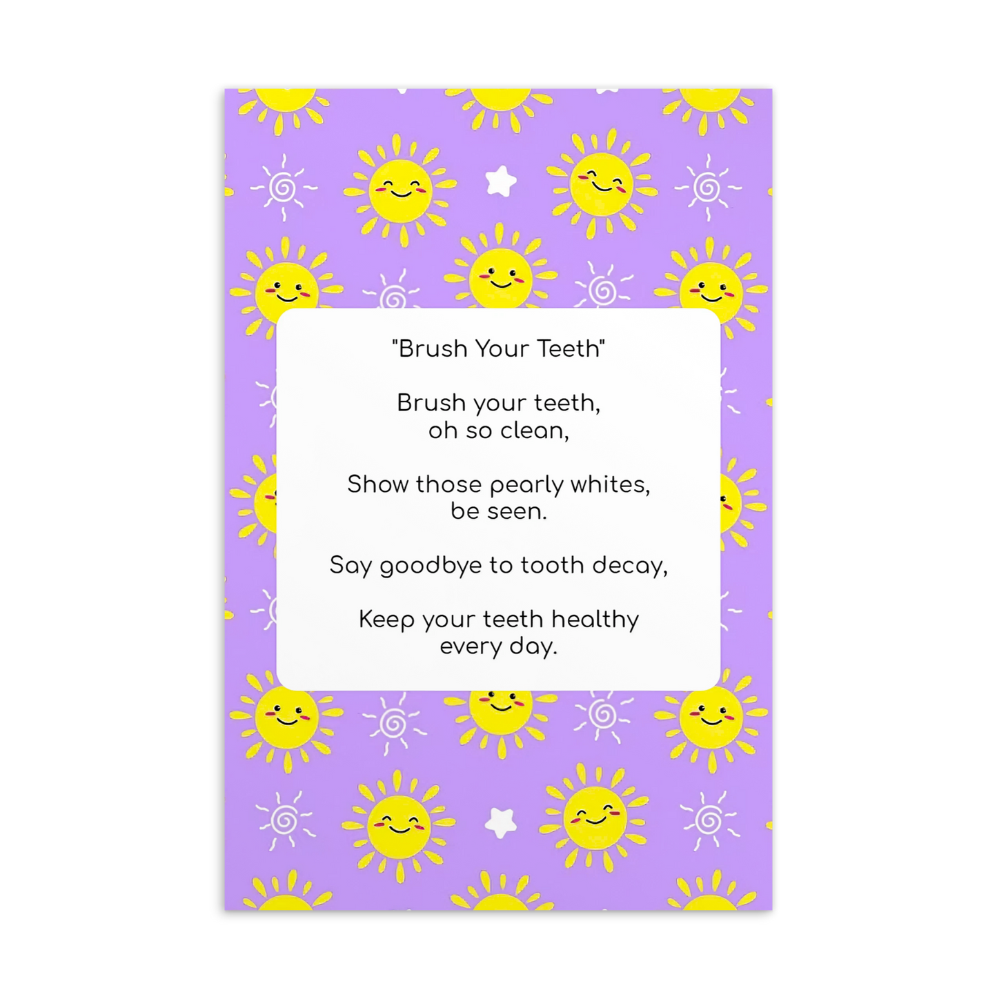 Toothbrushing Song Cards- Brush Your Teeth