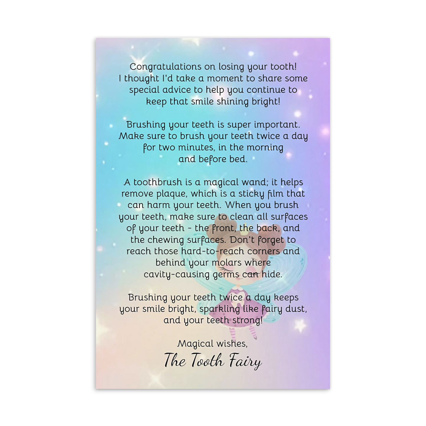 Tooth Fairy Surprise Message Cards- Lily Flutterby