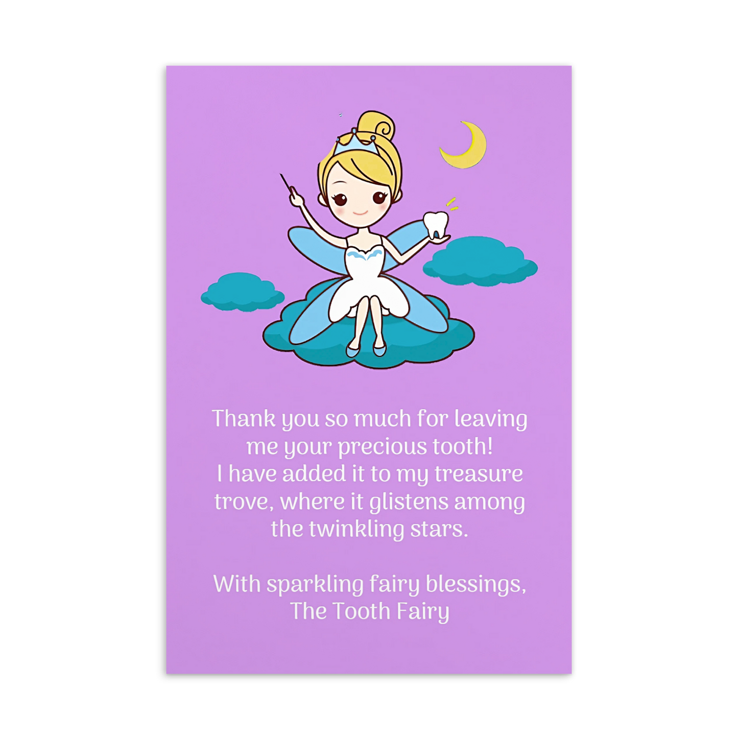 Tooth Fairy Thank You Cards- Thank You So Much For Leaving Me Your Precious Tooth!