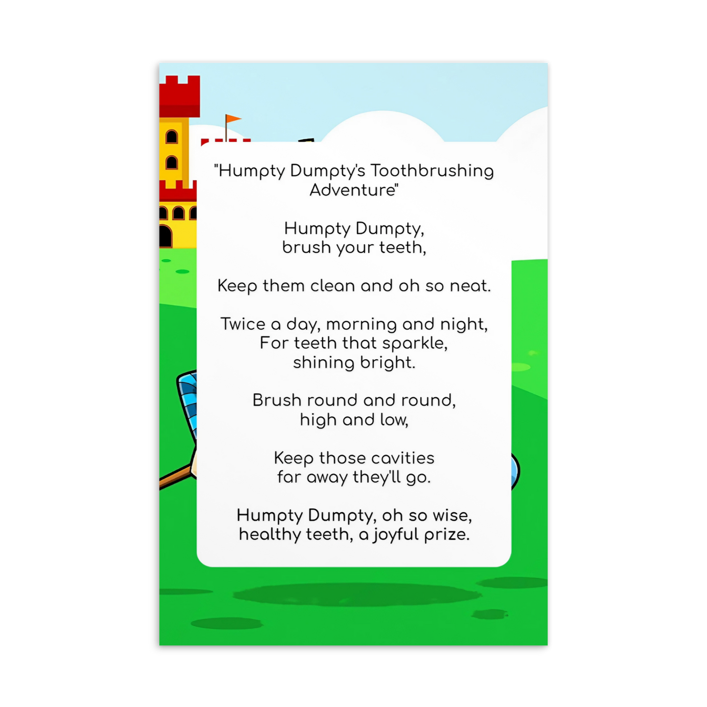 Toothbrushing Song Cards- Humpty Dumpty's Toothbrushing Adventure