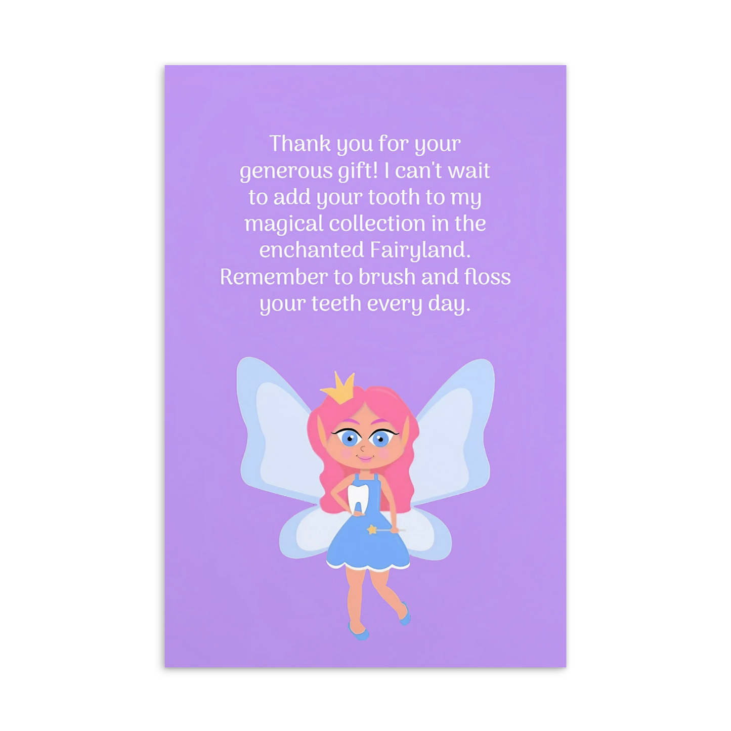 Tooth Fairy Thank You Cards- Thank You For Your Generous Gift!