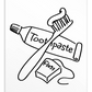 Colouring-in Cards - Toothpaste, Toothbrush And Dental Floss