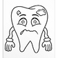 Colouring-in Cards - Tooth With Cavity