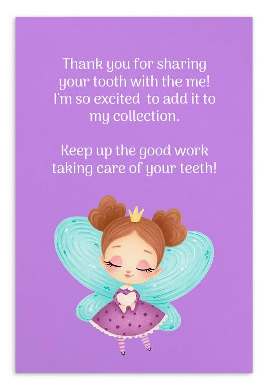 Tooth Fairy Thank You Cards-  Thank You For Sharing Your Tooth With Me!