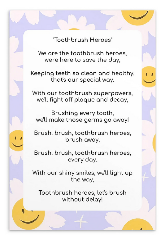 Toothbrushing Song Cards- Tootbrush Heroes