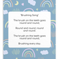 Toothbrushing Song Cards- Brushing Song (To The Tune Of "The Wheels on the Bus" Song)