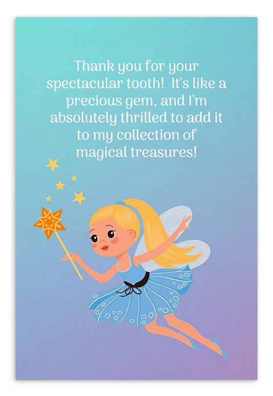 Tooth Fairy Thank You Cards-  Thank You For Your Spectacular Tooth!