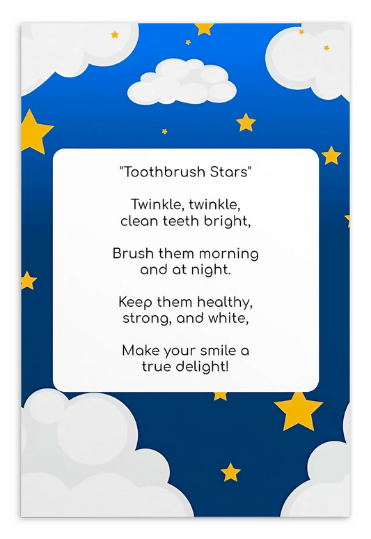 Toothbrushing Song Cards- Toothbrush Stars (To The Tune Of "Twinkle, Twinkle Little Star" Song)