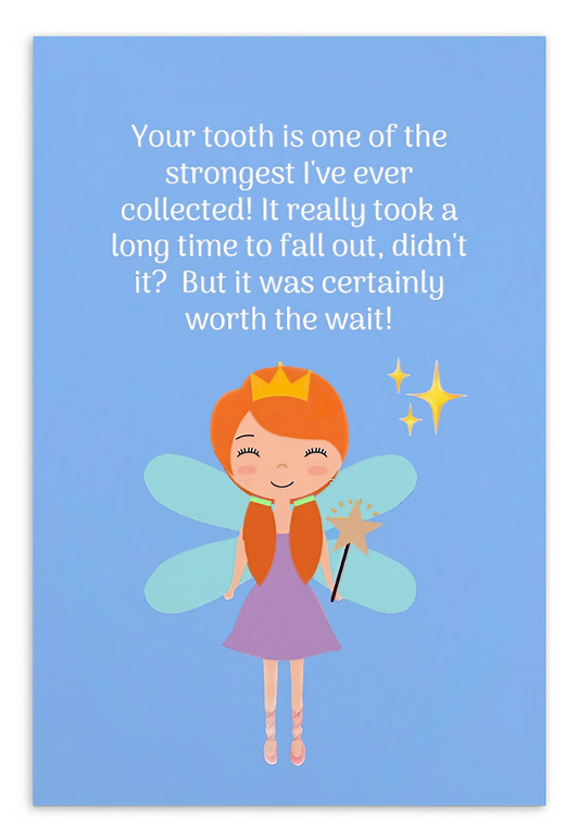 Tooth Fairy Thank You Cards-  Your Tooth Is One Of The Strongest I've Ever Collected!