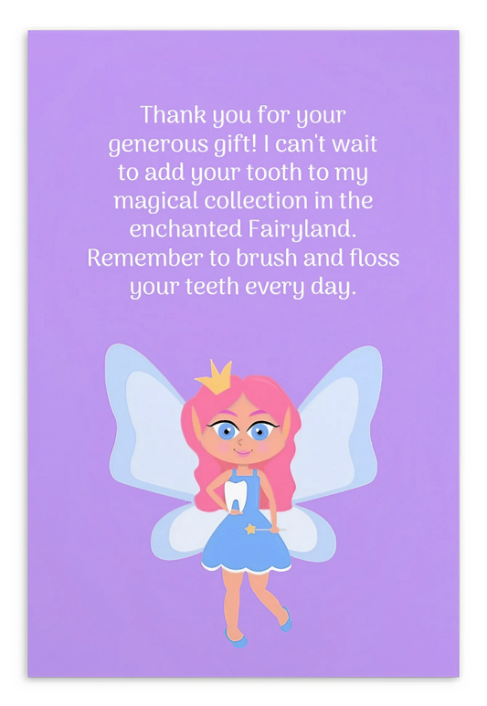 Tooth Fairy Thank You Cards- Thank You For Your Generous Gift!