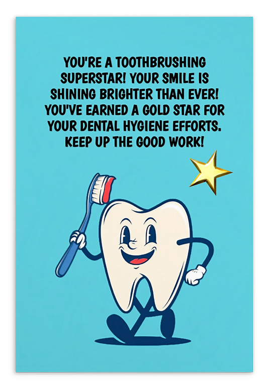 Dental Motivational & Reward Cards- You're A Toothbrushing Superstar!
