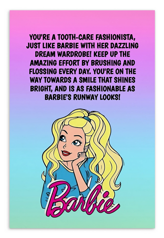 Barbie | Dental Motivational & Reward Cards- You're A Tooth-Care Fashionista