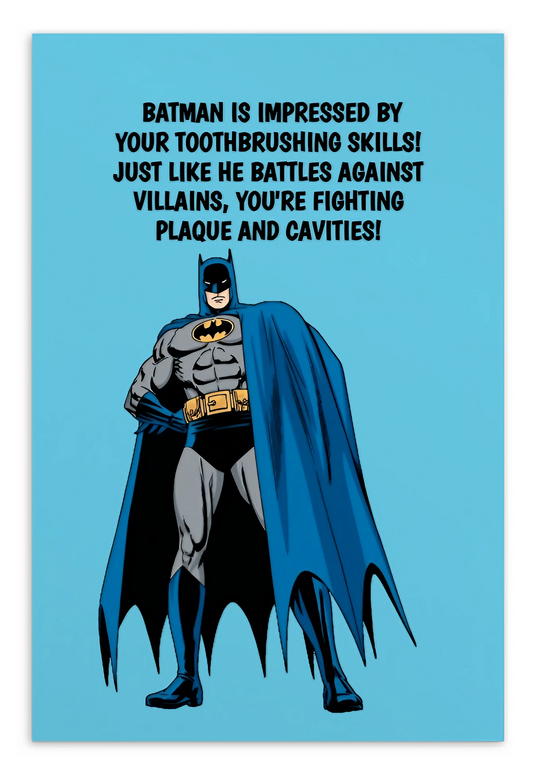 Batman | Dental Motivational & Reward Cards- Batman Is Impressed By Your Toothbrushing Skills