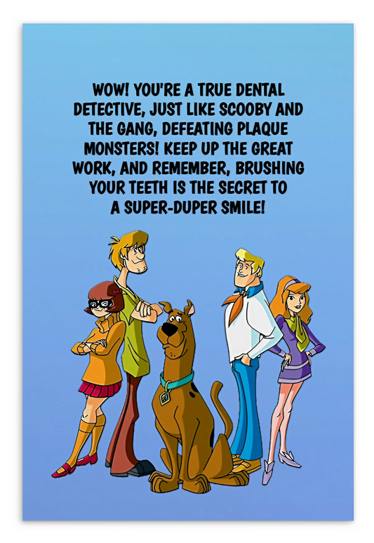Scooby Doo | Dental Motivational & Reward Cards- Wow You're A True Dental Detective, Just Like Scooby And The Gang