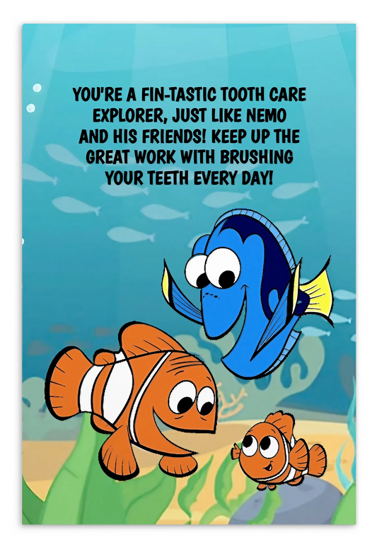Finding Nemo | Dental Motivational & Reward Cards- You're A Fin-Tastic Tooth Care Explorer, Just Like Nemo And His Friends!