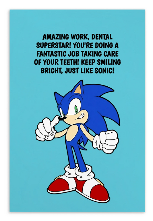 Sonic Prime | Dental Motivational & Reward Cards- Amazing Work Dental Superstar!