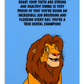The Lion King | Dental Motivational & Reward Cards- Roar! Your Teeth Are Strong And Healthy