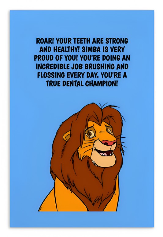 The Lion King | Dental Motivational & Reward Cards- Roar! Your Teeth Are Strong And Healthy