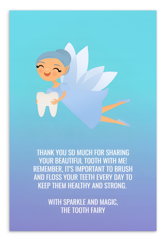 Tooth Fairy Thank You Cards-  Thank You So Much For Sharing Your Beautiful Tooth With Me!