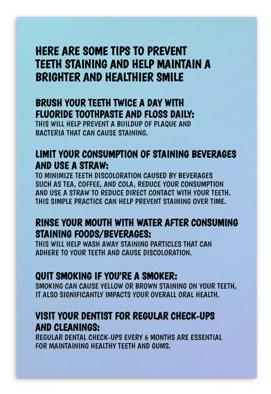 Oral Hygiene Cards-  Here Are Some Tips To Prevent Teeth Staining