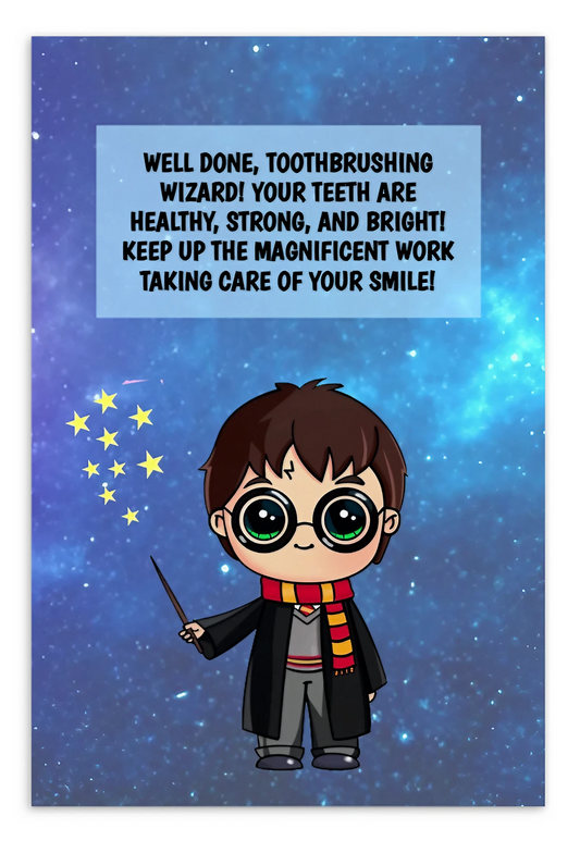 Harry Pottter | Dental Motivational & Reward Cards- Well Done, Toothbrushing Wizard!