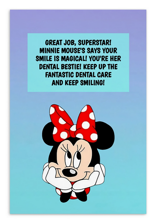 Minnie Mouse | Dental Motivational & Reward Cards- Great Job, Superstar! Minnie Mouse Says  Your Smile Is Magical!