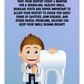 Oral Hygiene Cards-  Visit Your Dentist Every 6 Months For A Sparkling, Healthy Smile