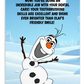 Olaf | Dental Motivational & Reward Cards- Wow! You're Doing An Incredible Job With Your Dental Care!