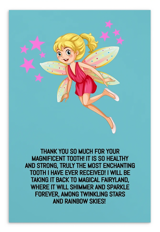 Tooth Fairy Thank You Cards-  Thank You So Much For Your Magnificent Tooth!