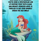 Princess Ariel | Dental Motivational & Reward Cards- Well Done, Little Mermaid! You've Done A Spectacular Job At Keeping Your Teeth Clean And Bright!