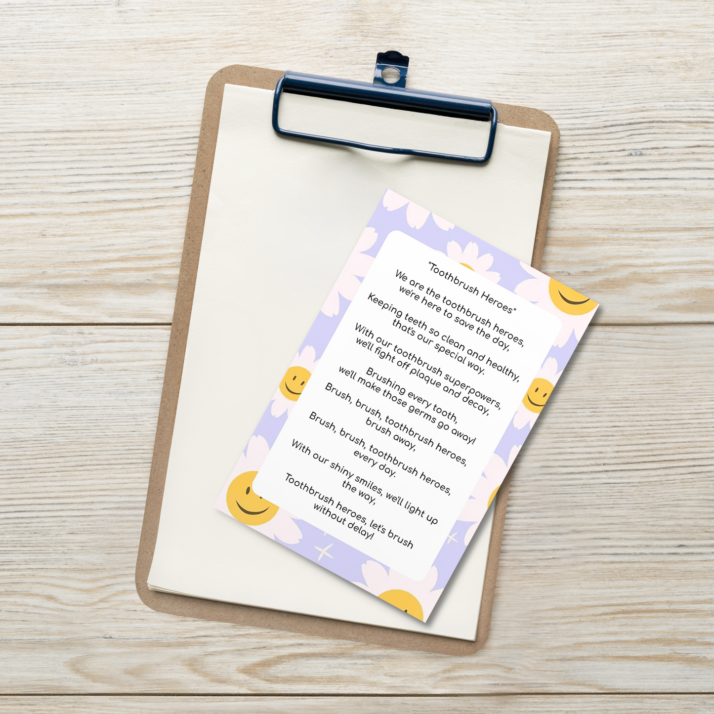 Toothbrushing Song Cards- Tootbrush Heroes