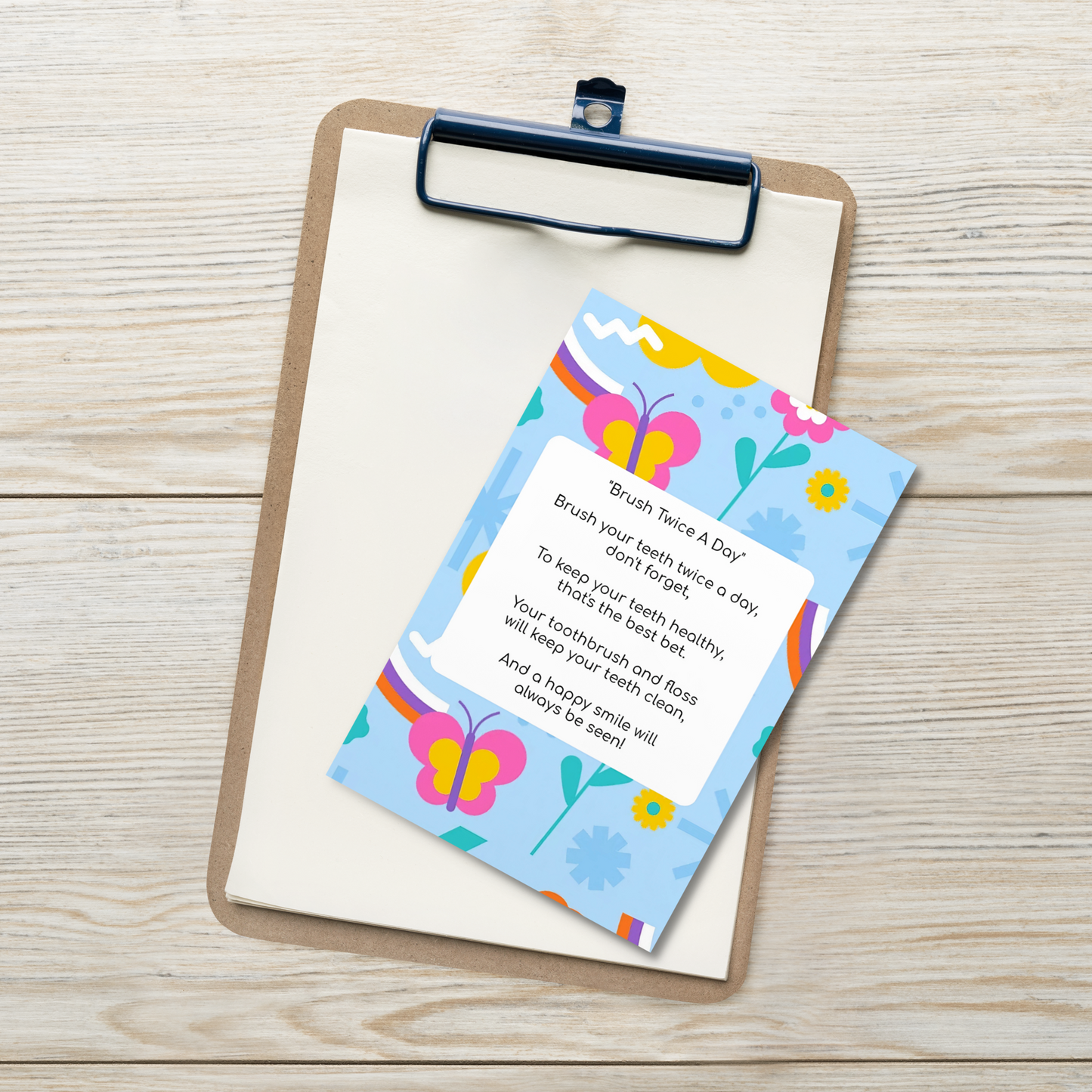 Toothbrushing Song Cards- Brush Twice A Day