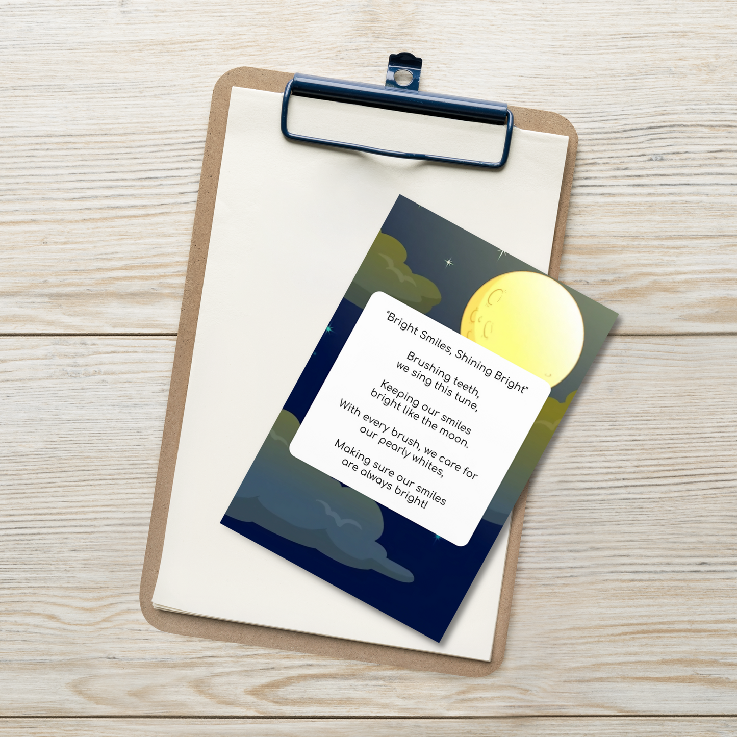 Toothbrushing Song Cards- Bright Smiles Shining Bright