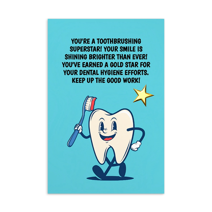 Dental Motivational & Reward Cards- You're A Toothbrushing Superstar!