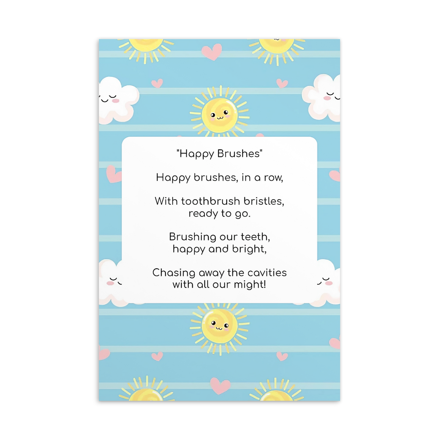 Toothbrushing Song Cards- Happy Brushes