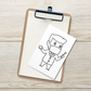 Colouring-in Cards - Dentist Holding Dental Mirror