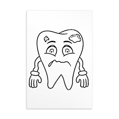 Colouring-in Cards - Tooth With Cavity