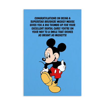 Mickey Mouse | Dental Motivational & Reward Cards- Congratulations On Being A Superstar Brusher!